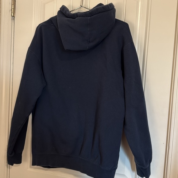 Obey Navy & Cream Hoodie With Red Logo Print Size medium - Picture 10 of 12